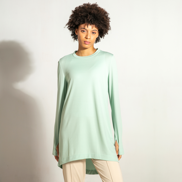 Tunic Sport Neckd Crewneck - Aqua